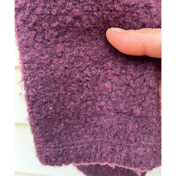 Halogen dark maroon diagonal zipper long sleeved sweater, side pockets, XS - Picture 2 of 9